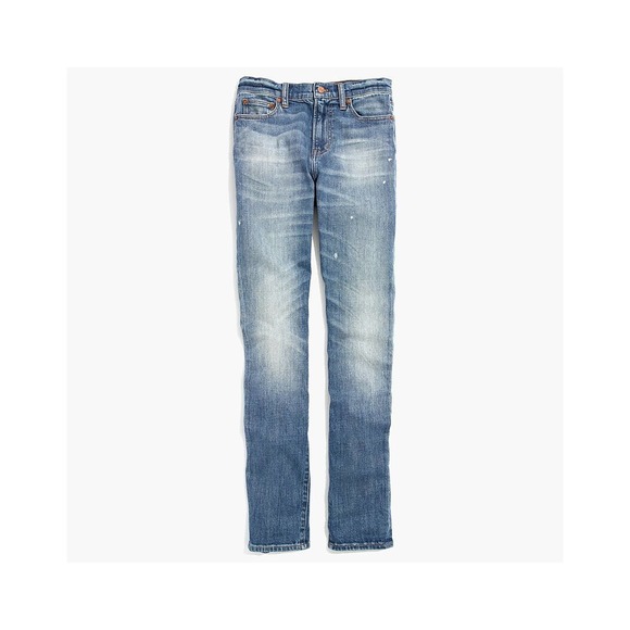 Madewell Denim - Madewell Perfect Fall Jean in Vance Wash Jeans Paint Distressed